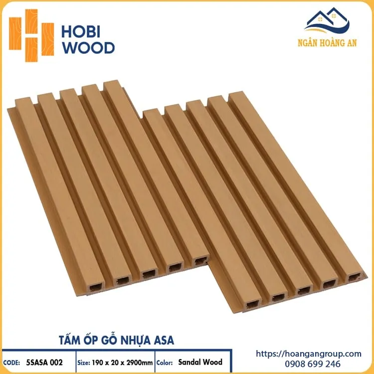 Tấm Ốp Lam 5 Sóng Phủ ASA Hobiwood 5SASA 002 Sandal Wood Tấm Ốp Lam 5 Sóng Phủ ASA Hobiwood 5SASA 002 Sandal Wood